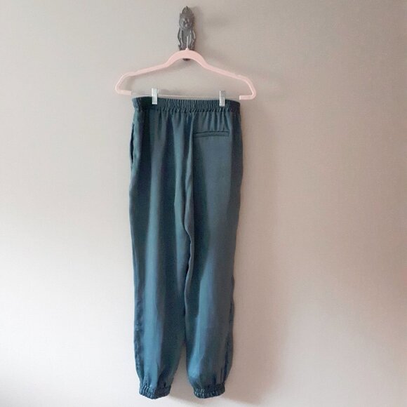 NWT Zara teal satin finish jogger trouser pants - Picture 6 of 7
